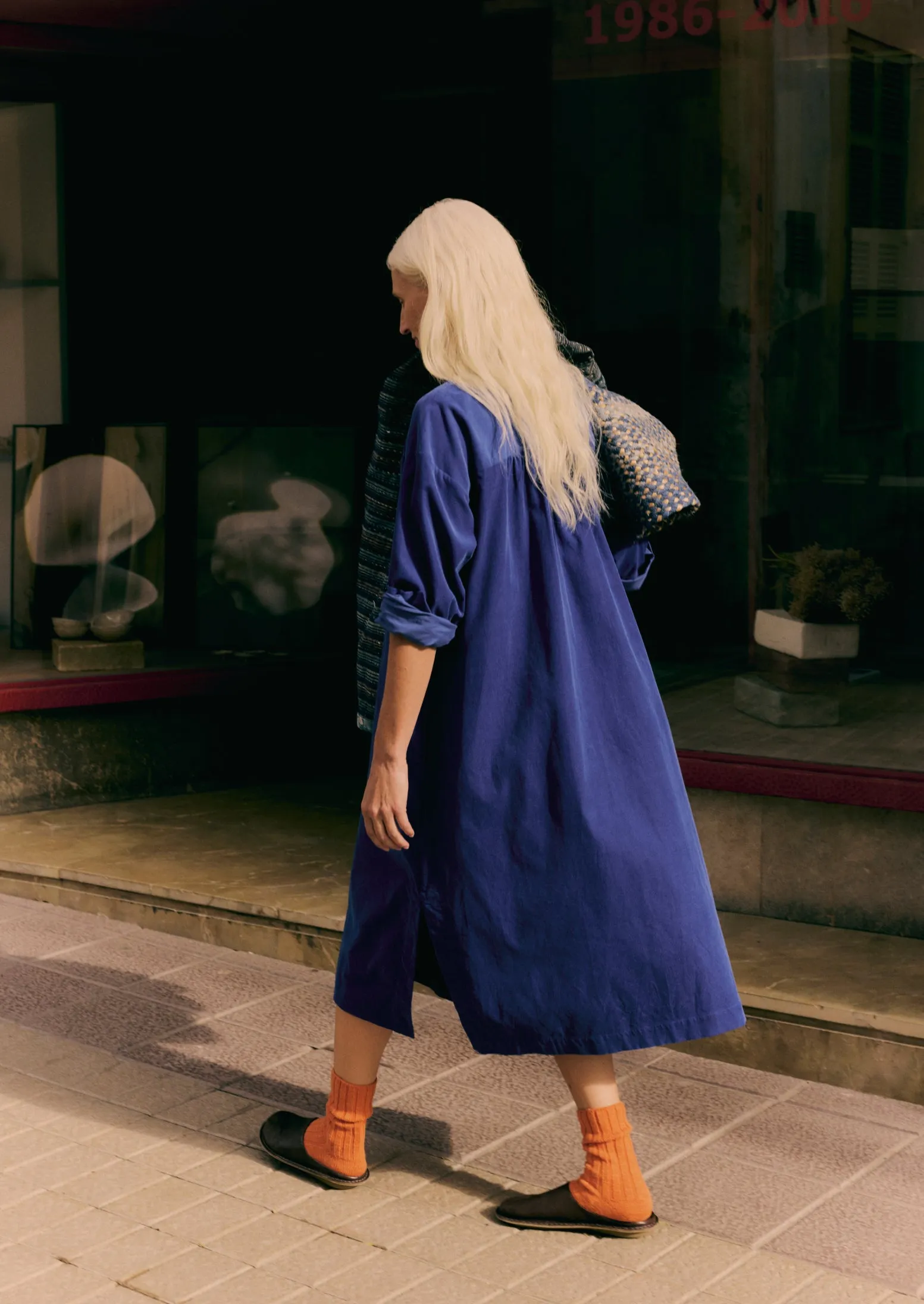 Organic Needlecord Shirt Dress | French Blue sold by TOAST product image thumbnail 2