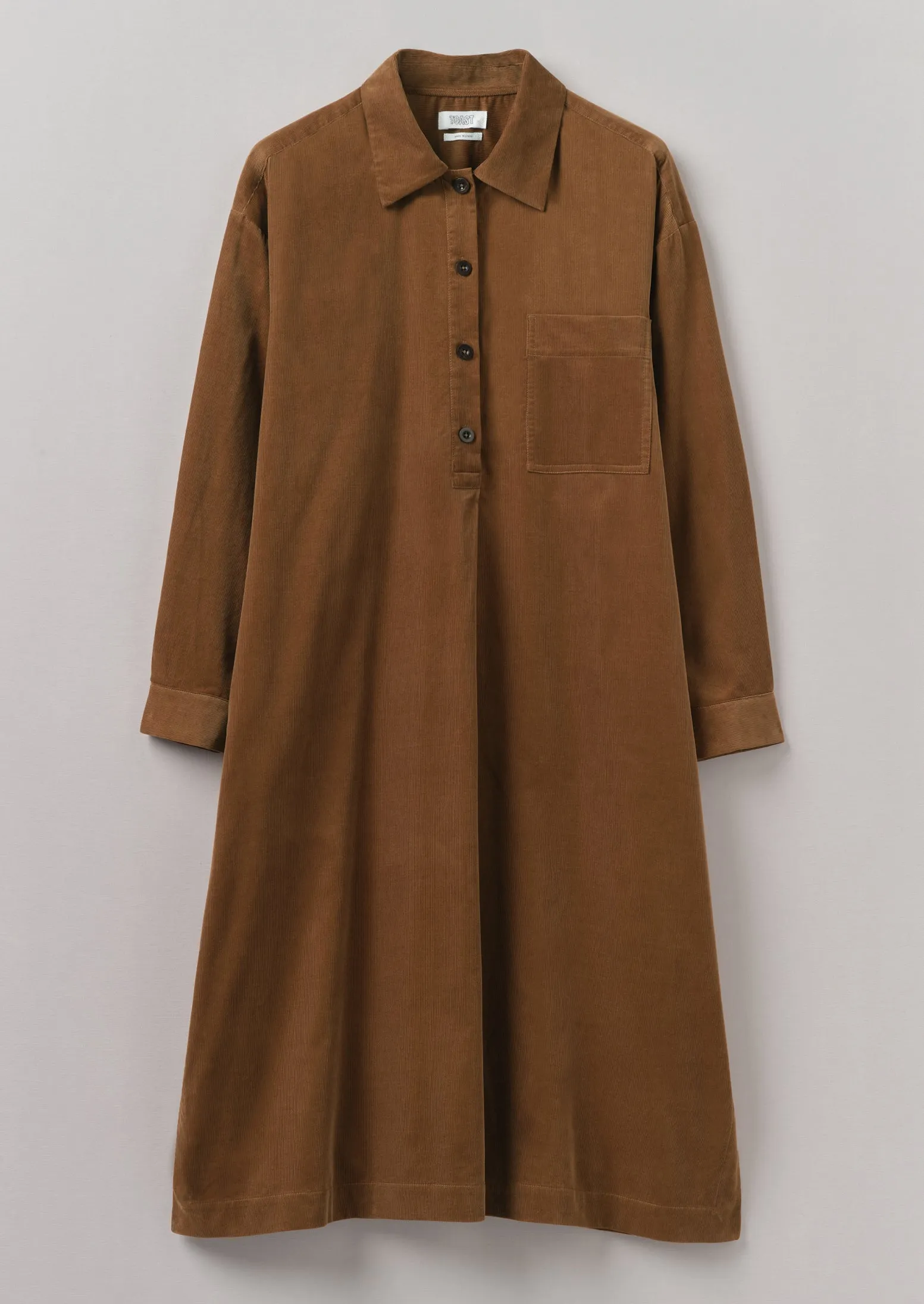 Organic Needlecord Shirt Dress | Brown Anise sold by TOAST