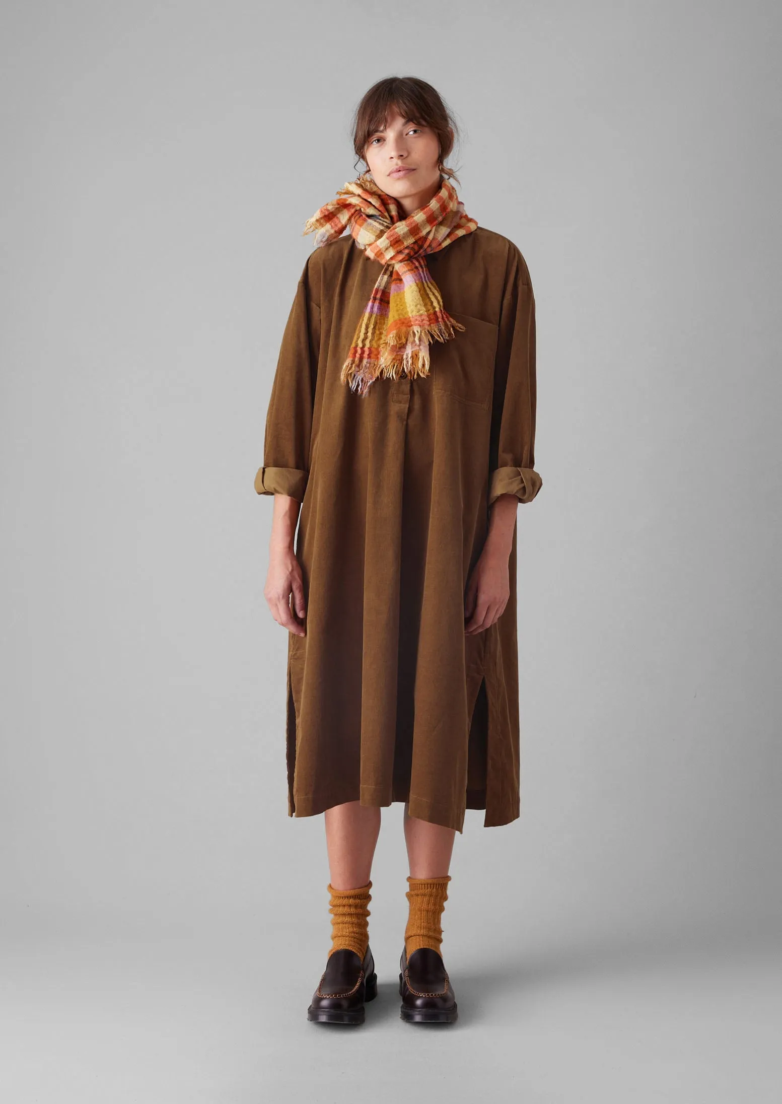 Organic Needlecord Shirt Dress | Brown Anise sold by TOAST product image thumbnail 5