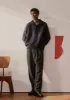 Bill Stripe Wool Cotton Trousers | Dark Indigo sold by TOAST