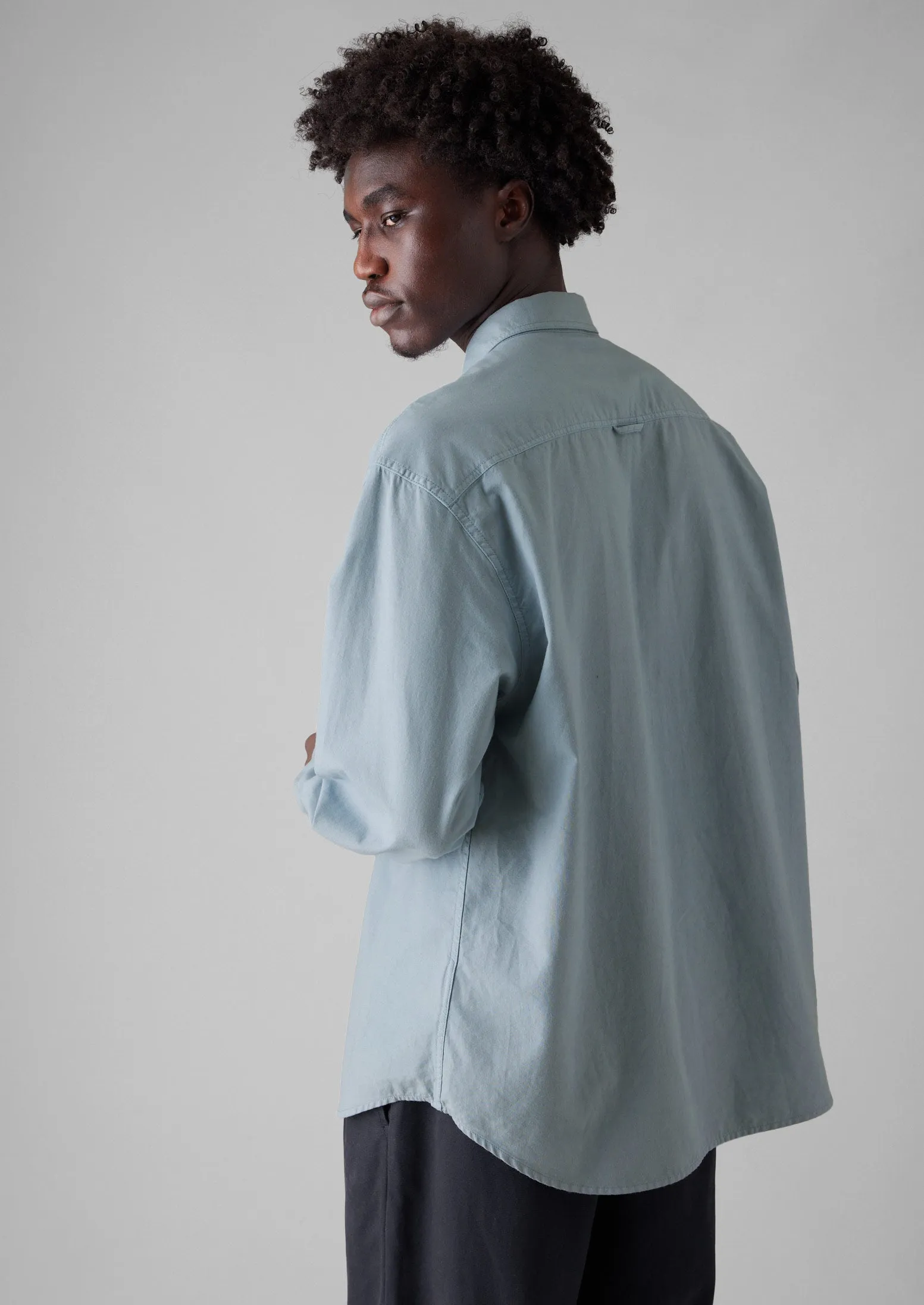 Garment Dyed Oxford Workwear Shirt | Mist Blue sold by TOAST product image thumbnail 2