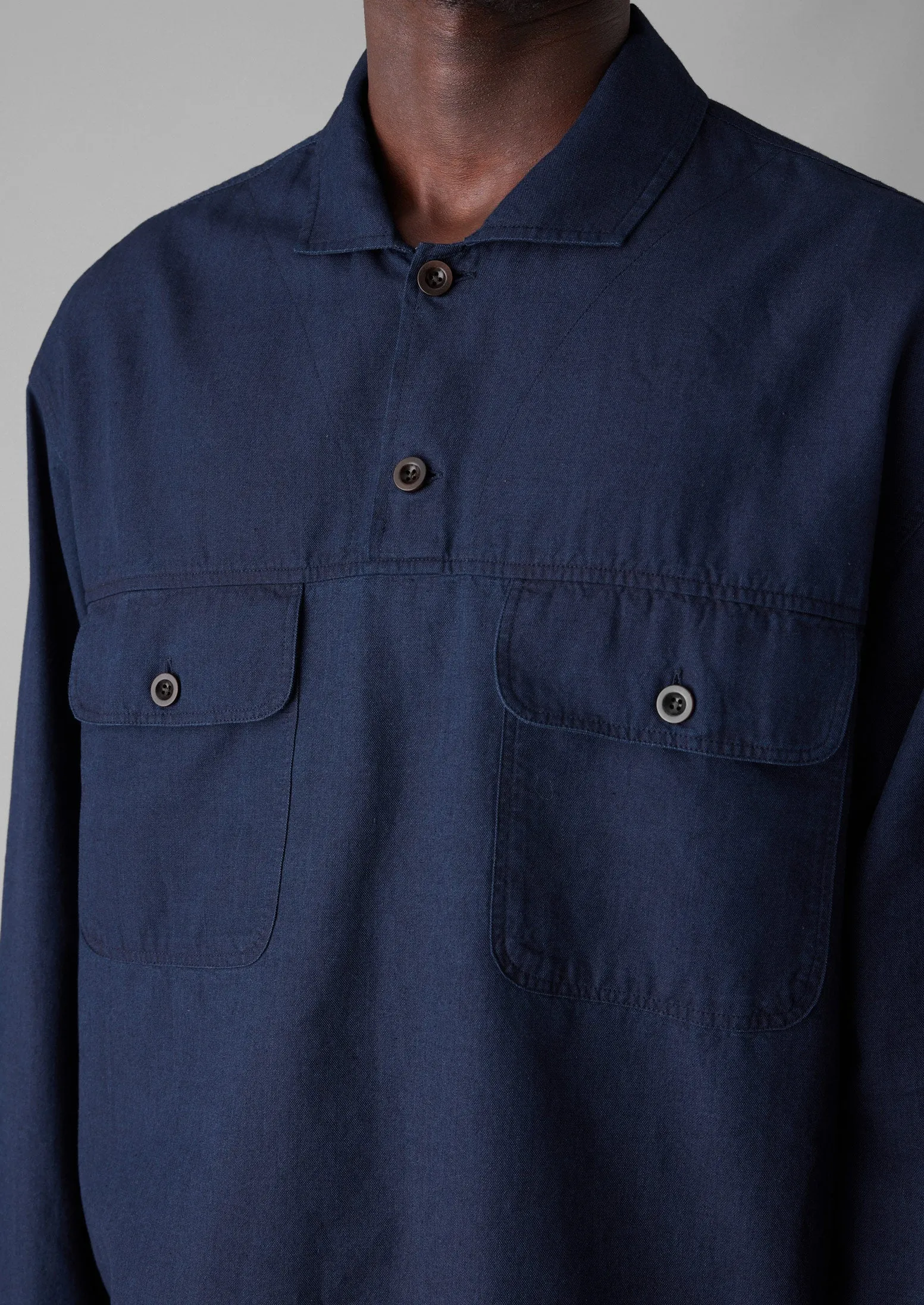 Pullover Workwear Shirt | Indigo sold by TOAST product image thumbnail 5