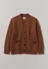 V-Neck Donegal Wool Cardigan | Copper sold by TOAST