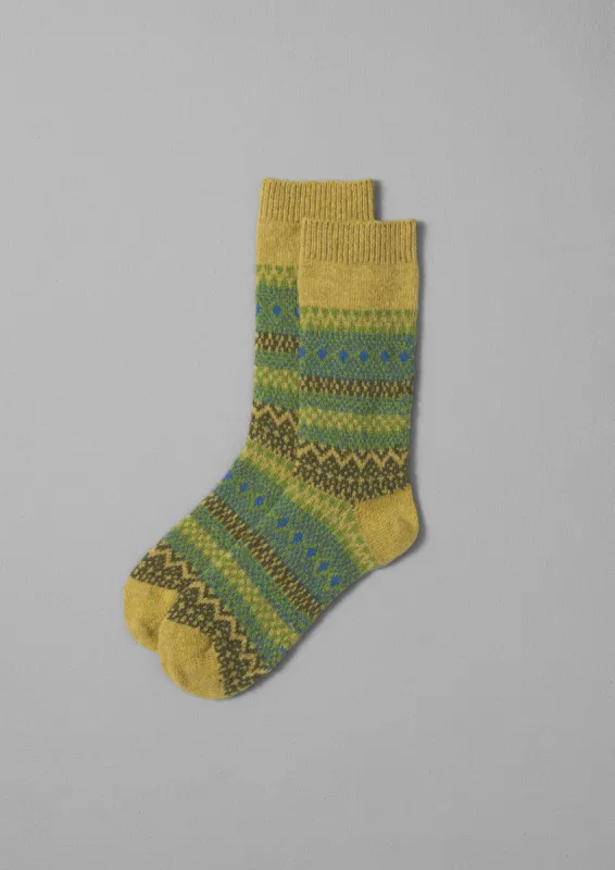 Jacquard Wool Socks | Green Multi sold by TOAST