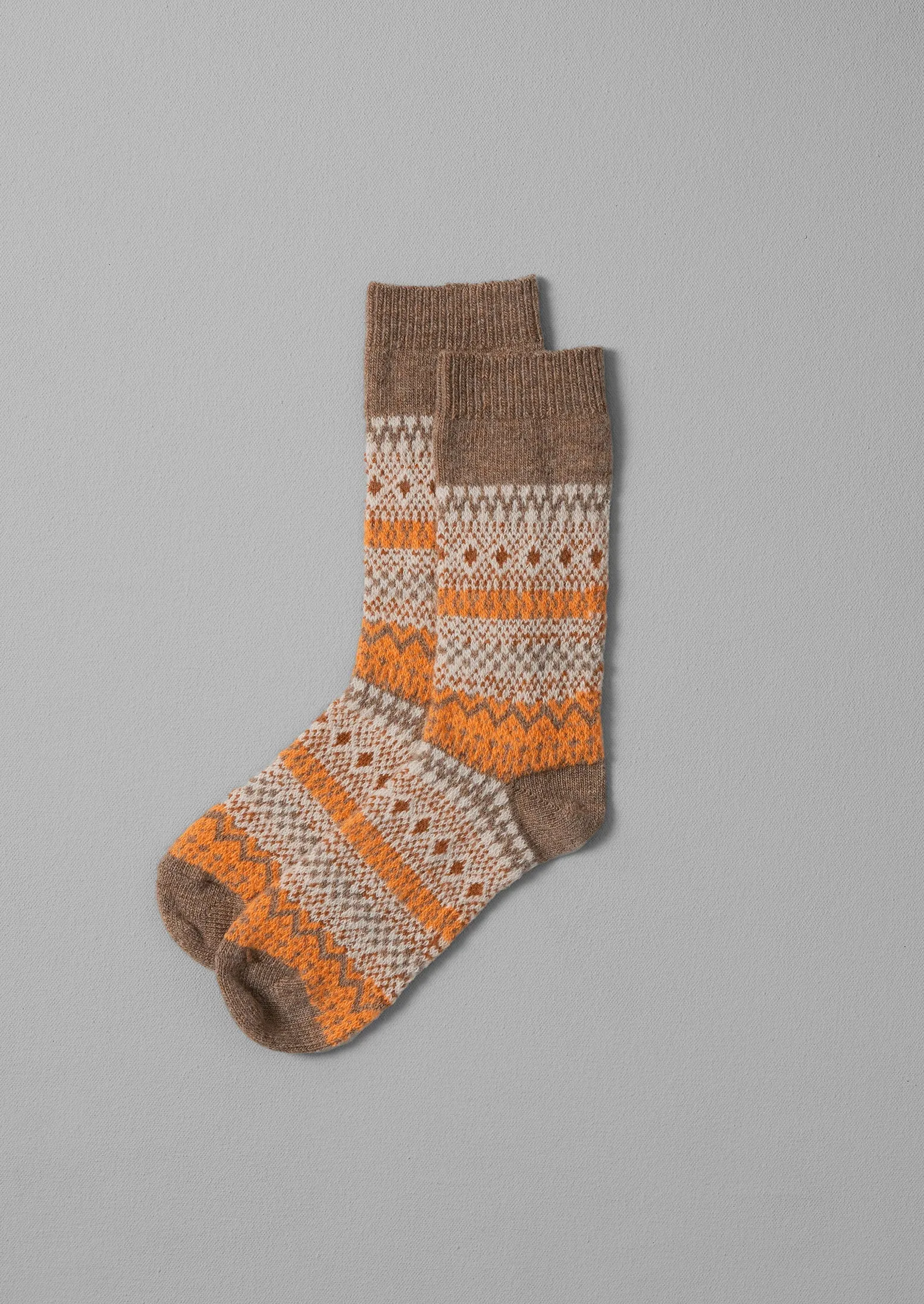 Jacquard Wool Socks | Orange Multi sold by TOAST