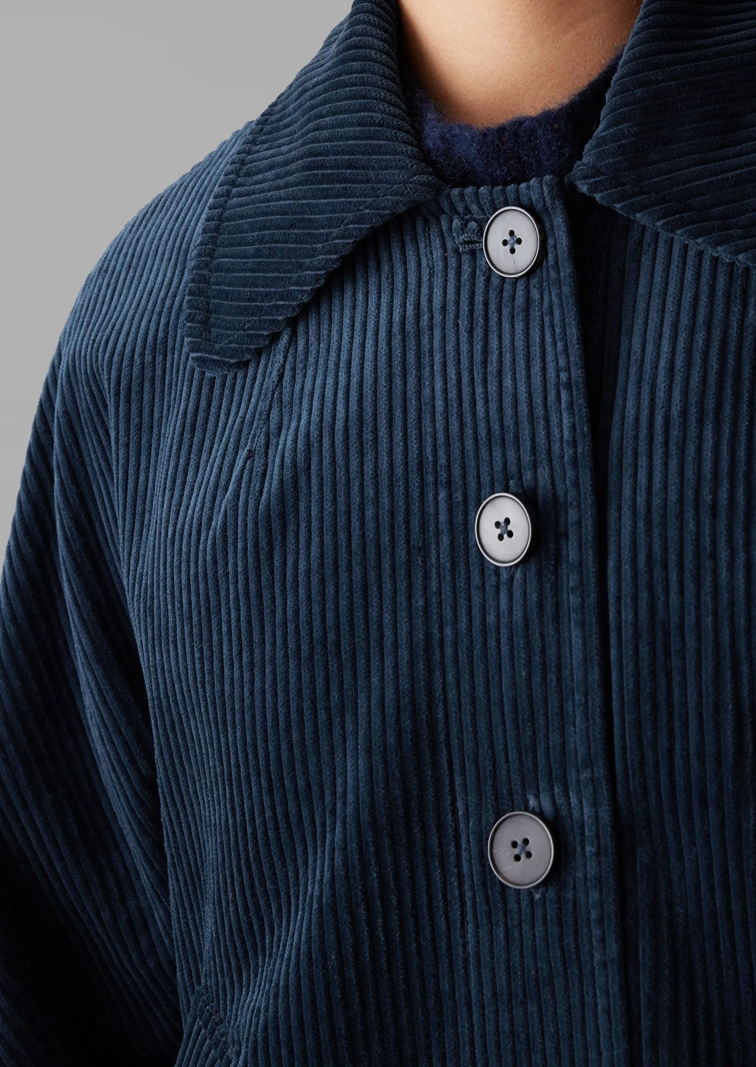 Organic Cord Swingy Jacket | Dusty Navy sold by TOAST product image thumbnail 3