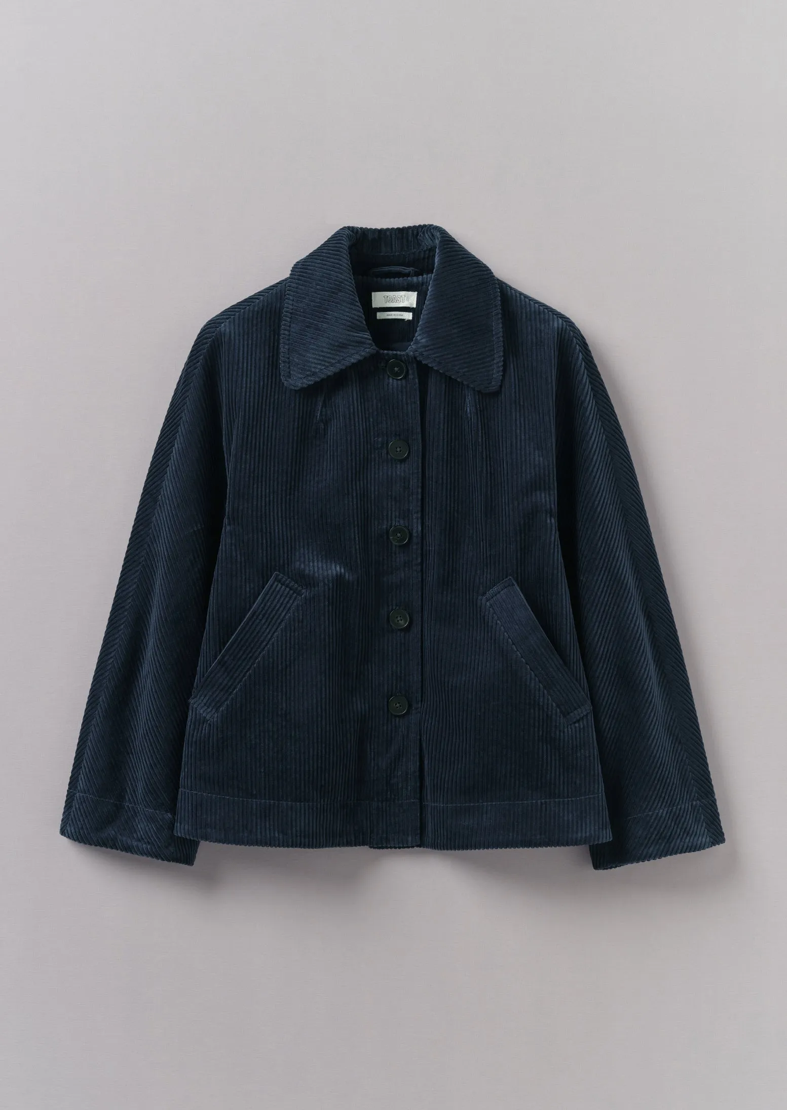 Organic Cord Swingy Jacket | Dusty Navy sold by TOAST