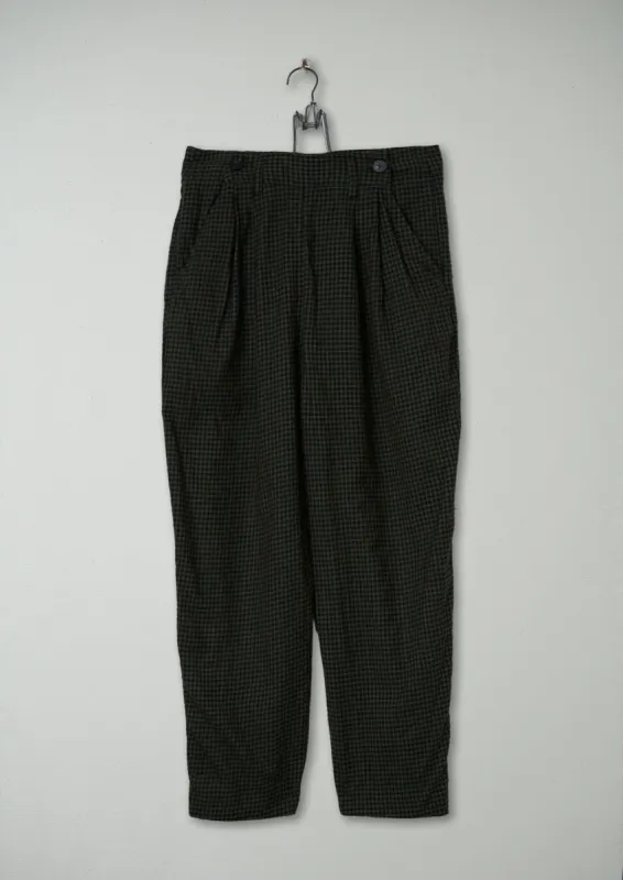 Reworn Check Cotton Wool Trousers Size 8 (402) | Multi sold by TOAST
