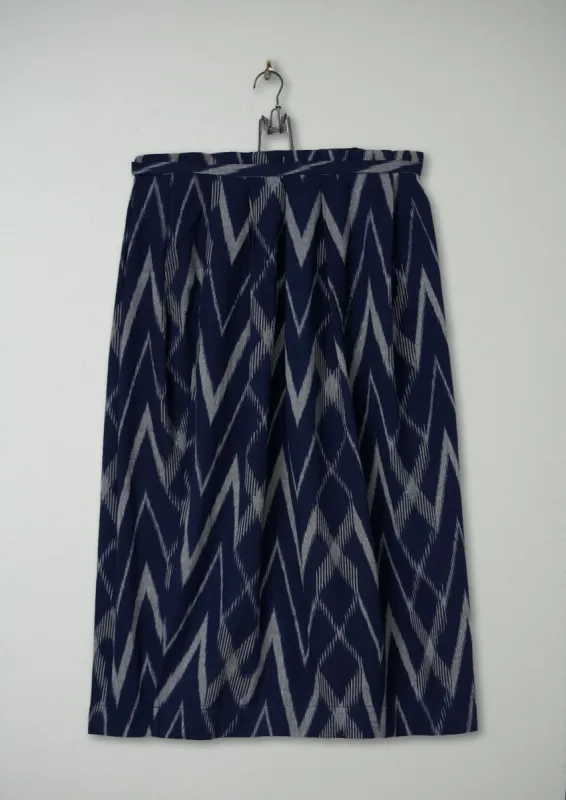 Reworn Ikat Cotton Skirt Size 14 (119) | Multi made by TOAST