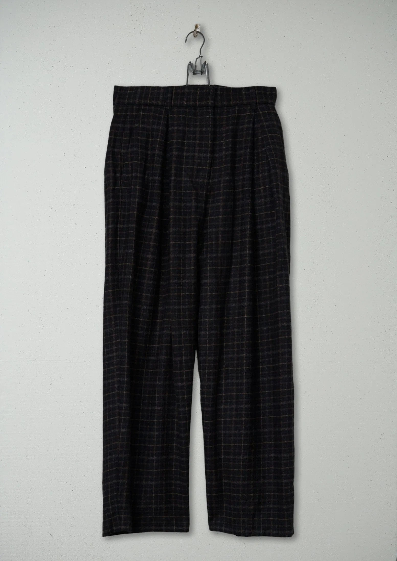 Reworn Grid Check Wool Trousers Size 8 (415) | Multi sold by TOAST
