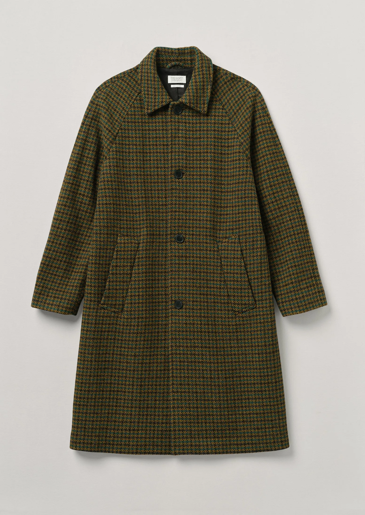 Houndstooth Wool Raglan Coat | Mustard/Multi sold by TOAST