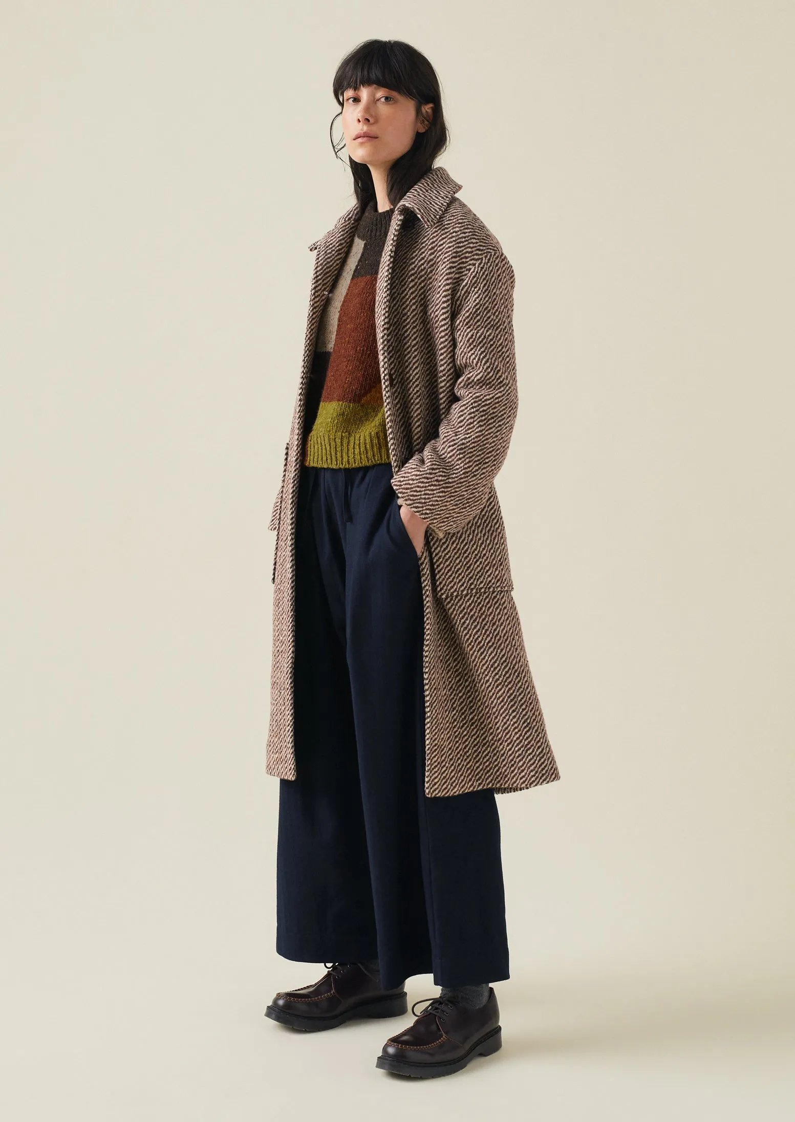 Patch Pocket Twill Coat | Brown/Ecru sold by TOAST product image thumbnail 3