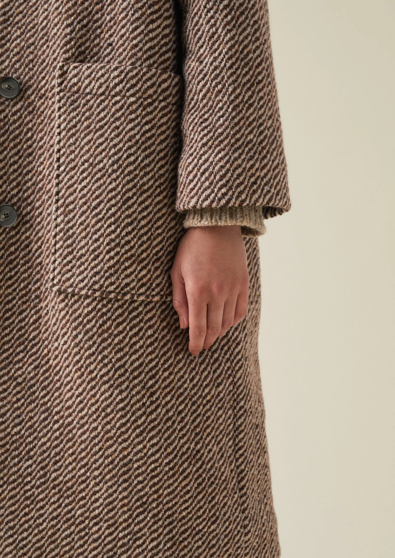 Patch Pocket Twill Coat | Brown/Ecru sold by TOAST product image thumbnail 5