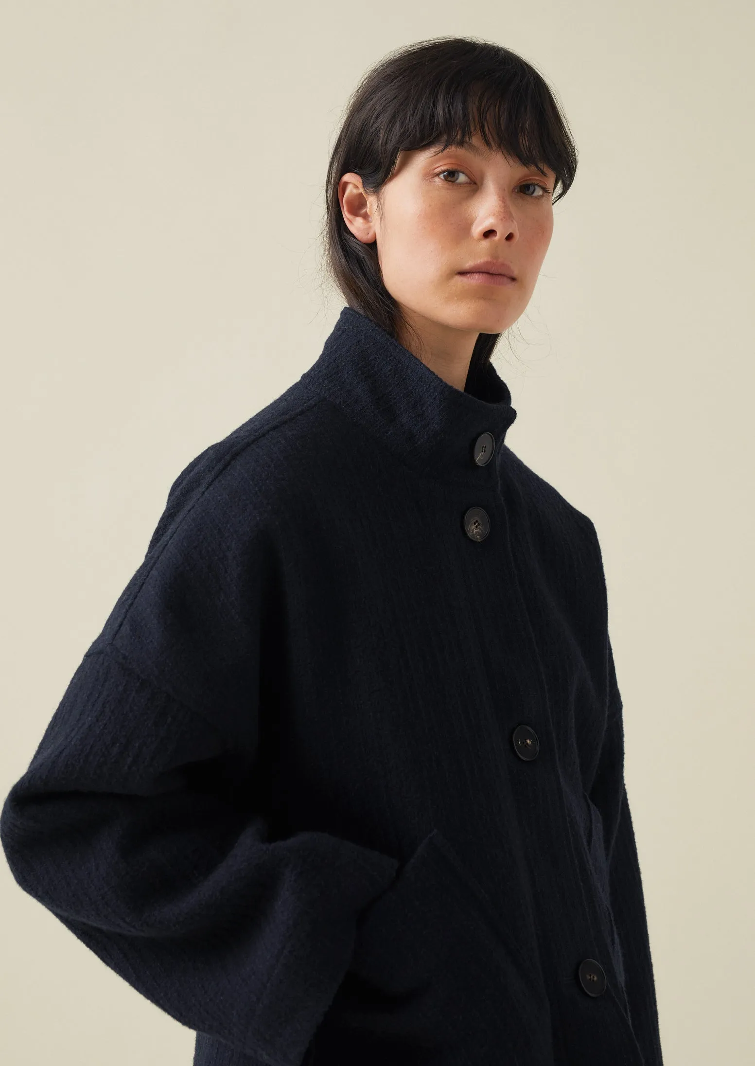 Short A Line Indigo Coat | Indigo sold by TOAST product image thumbnail 4
