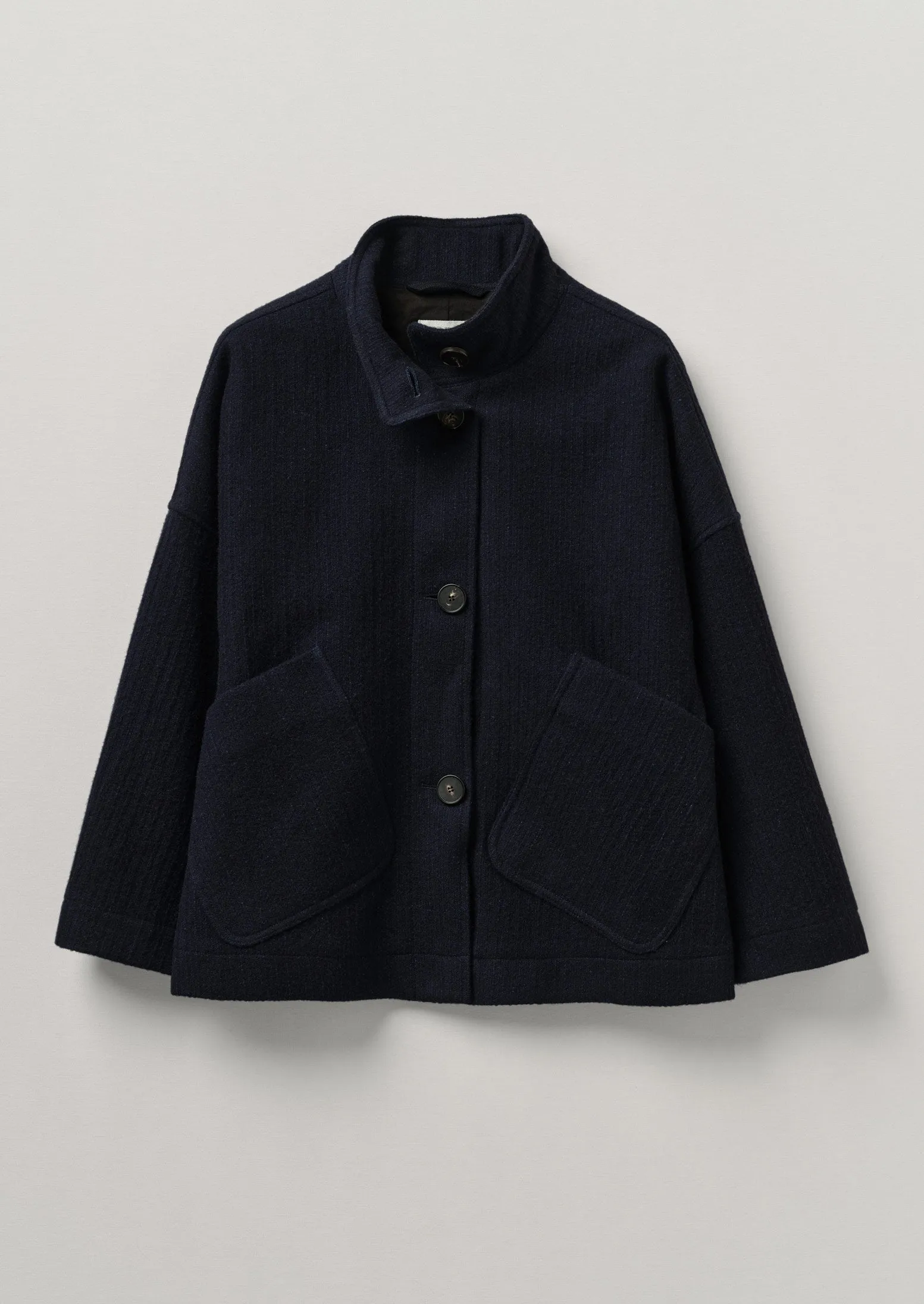 Short A Line Indigo Coat | Indigo sold by TOAST