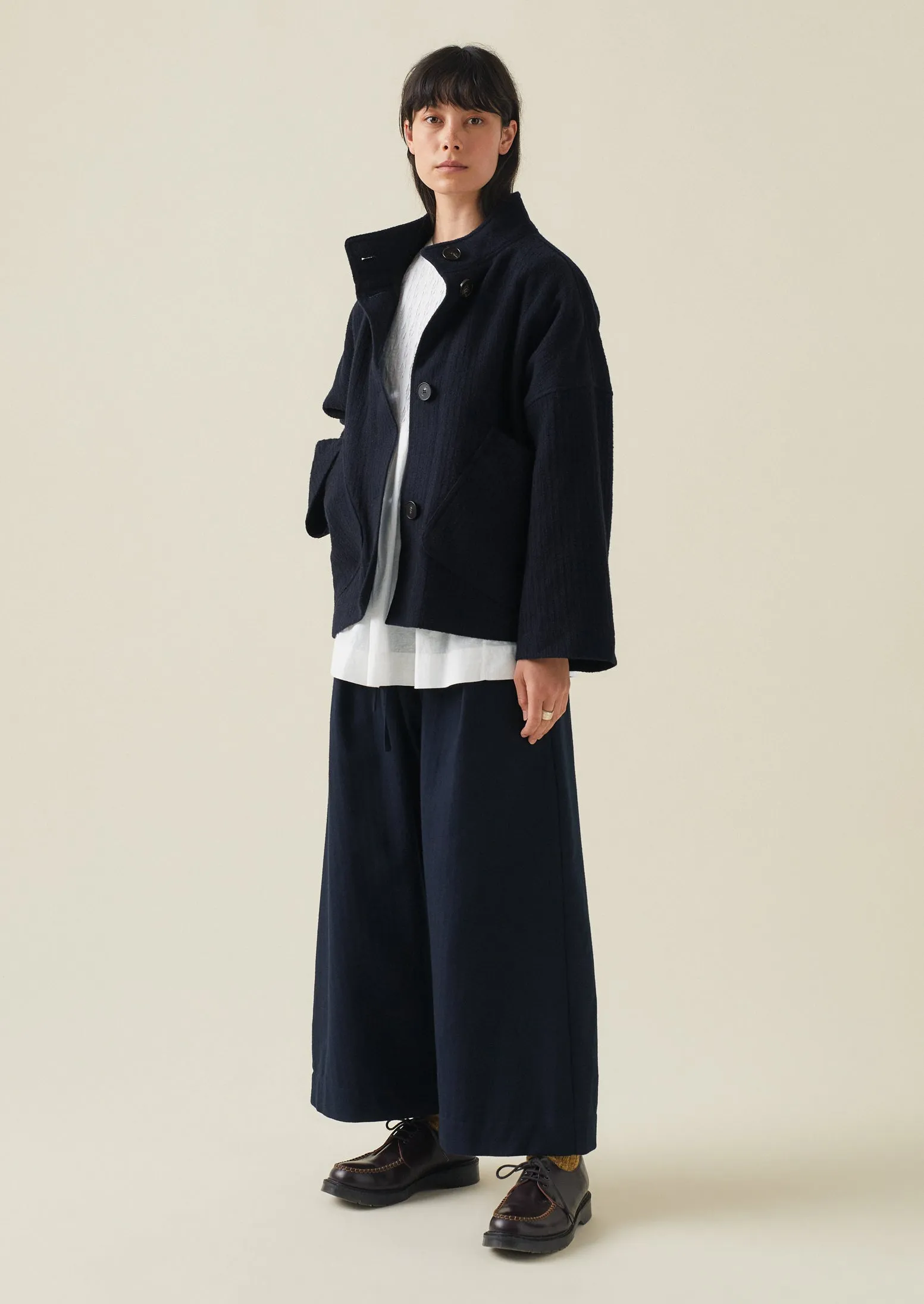 Short A Line Indigo Coat | Indigo sold by TOAST product image thumbnail 5