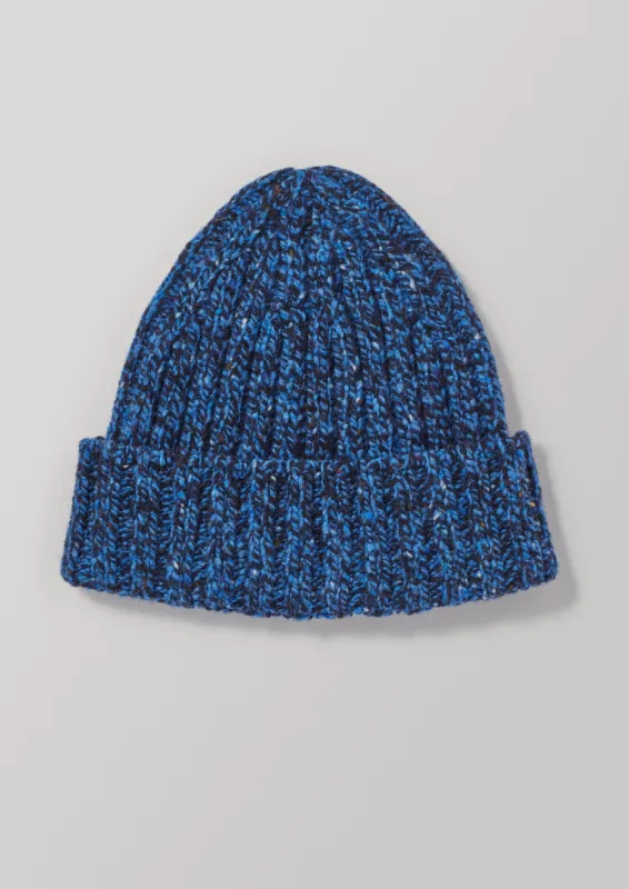 Donegal Marl Ribbed Hat | Blue Marl sold by TOAST