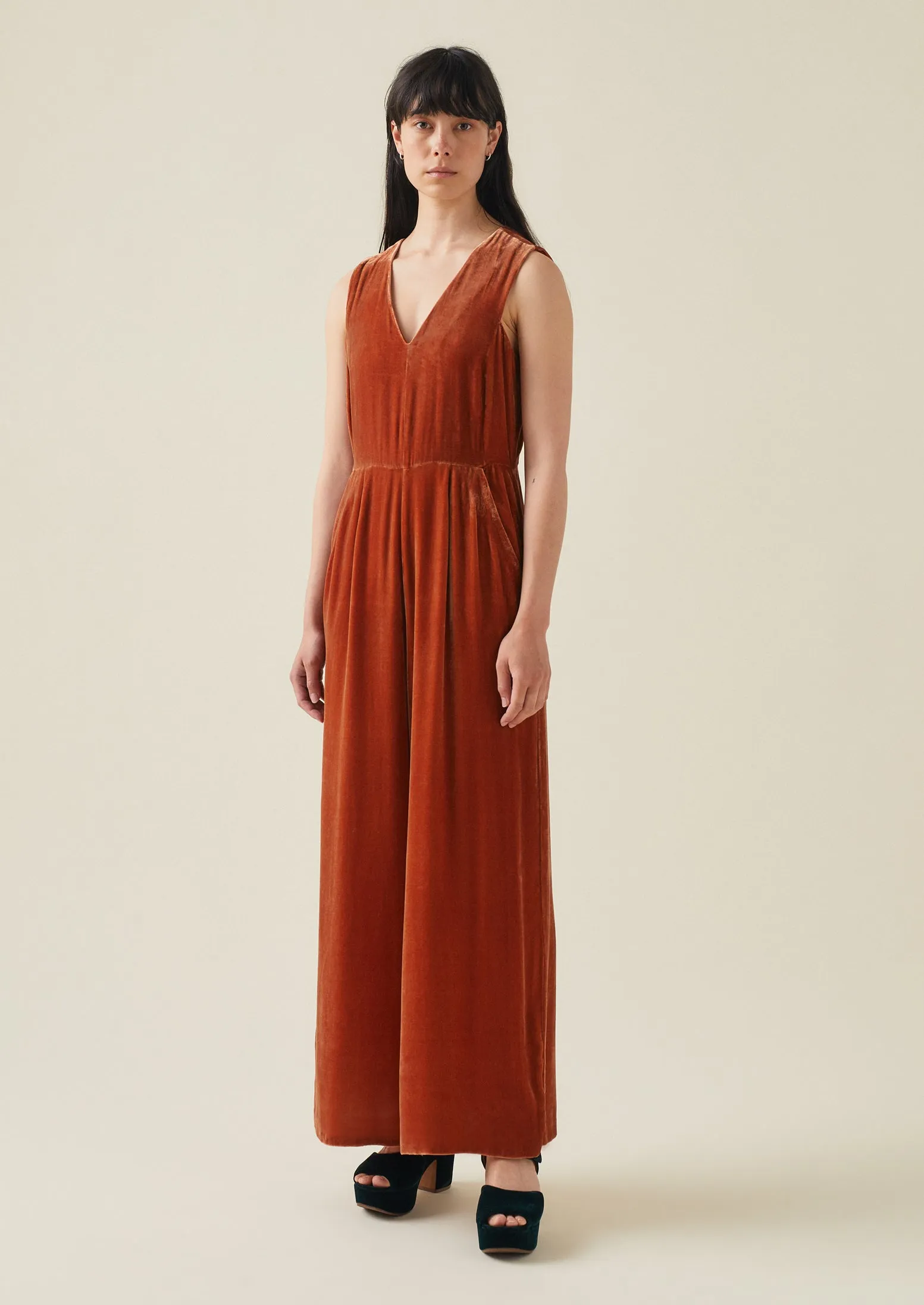 Silk Velvet Wide Leg Jumpsuit | Ballerina sold by TOAST product image thumbnail 5