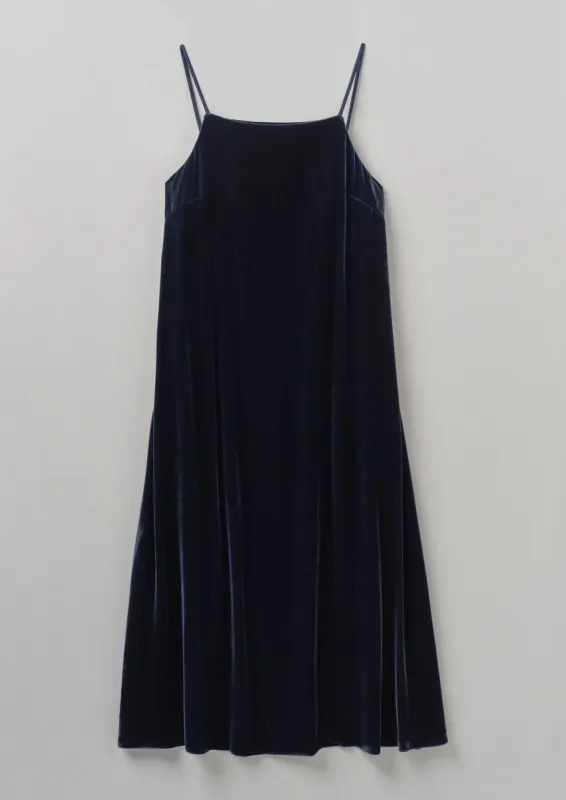 Square Neck Silk Velvet Dress | Obsidian sold by TOAST