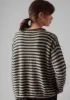 Alpaca Wool Stripe Sweater | Ecru/Charcoal sold by TOAST