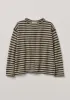Alpaca Wool Stripe Sweater | Ecru/Charcoal sold by TOAST
