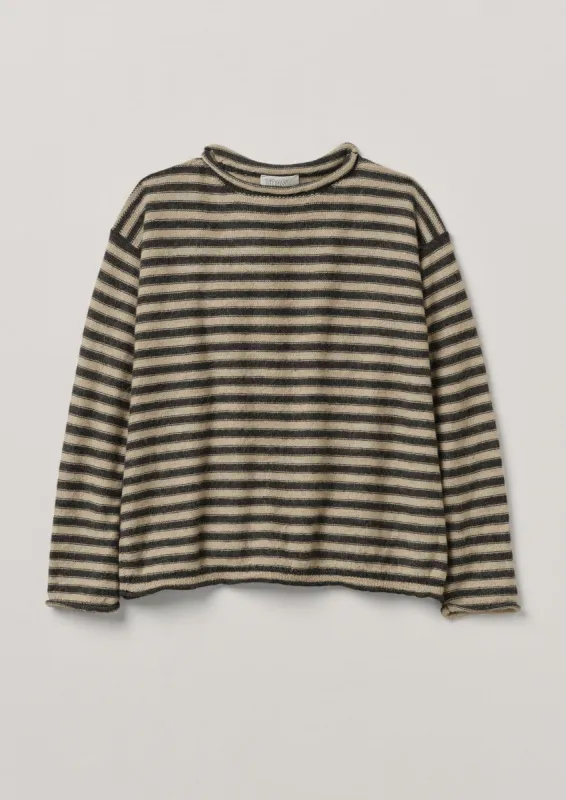 Alpaca Wool Stripe Sweater | Ecru/Charcoal sold by TOAST