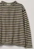 Alpaca Wool Stripe Sweater | Ecru/Charcoal sold by TOAST