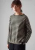 Alpaca Wool Stripe Sweater | Ecru/Charcoal sold by TOAST