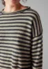 Alpaca Wool Stripe Sweater | Ecru/Charcoal sold by TOAST