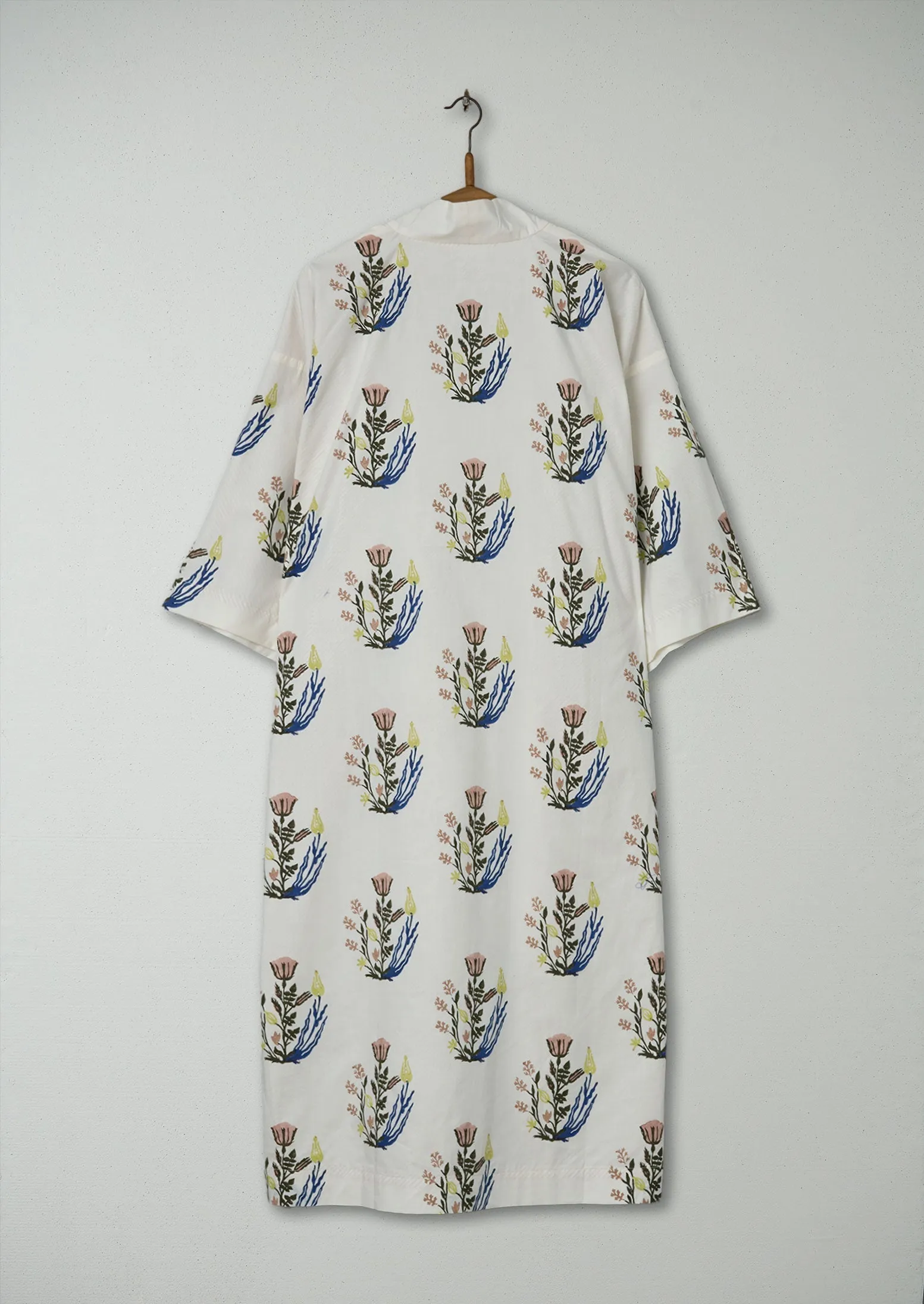 Reworn Block Print Cotton Gown size S (017) | Multi sold by TOAST product image thumbnail 2