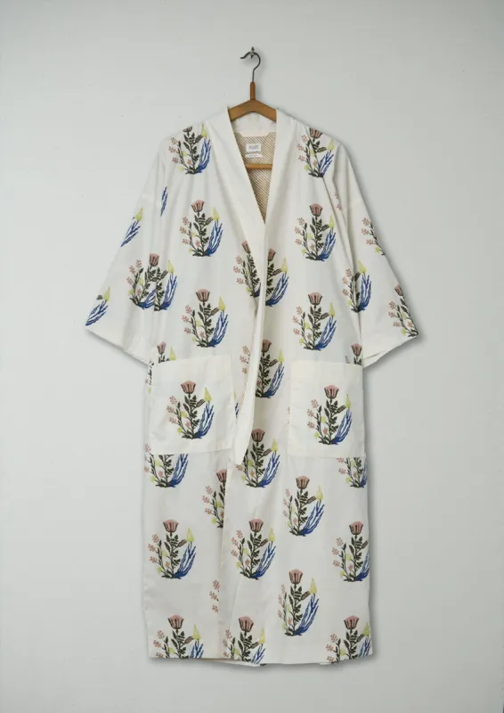 Reworn Block Print Cotton Gown size S (017) | Multi sold by TOAST