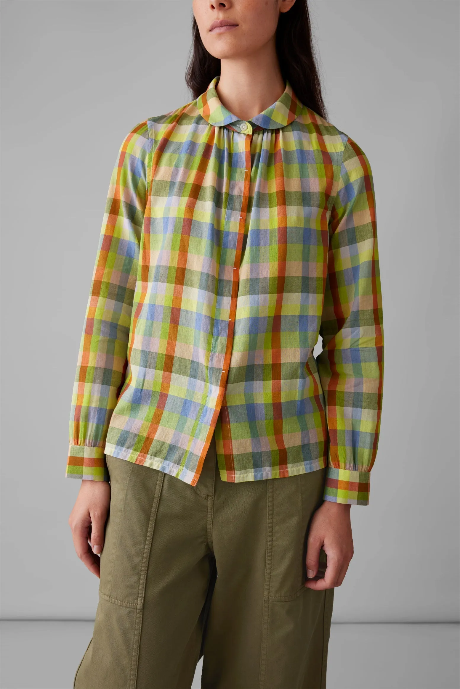 Anja Hand Woven Mulmul Shirt | Cabin Blue sold by TOAST product image thumbnail 3