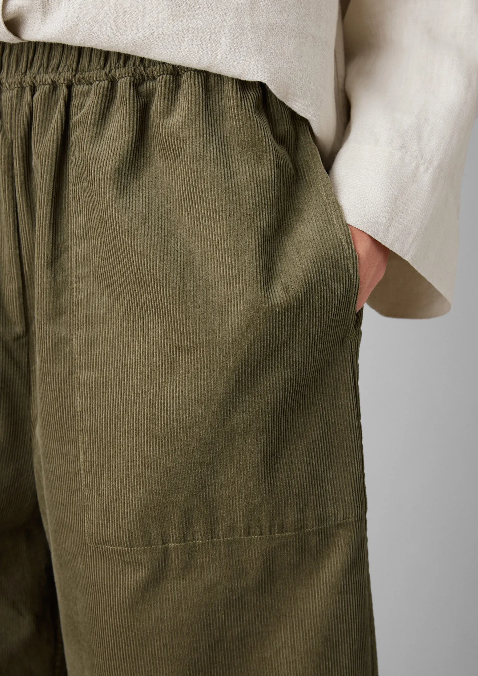 Organic Cord Barrel Leg Trousers | Pear sold by TOAST product image thumbnail 5