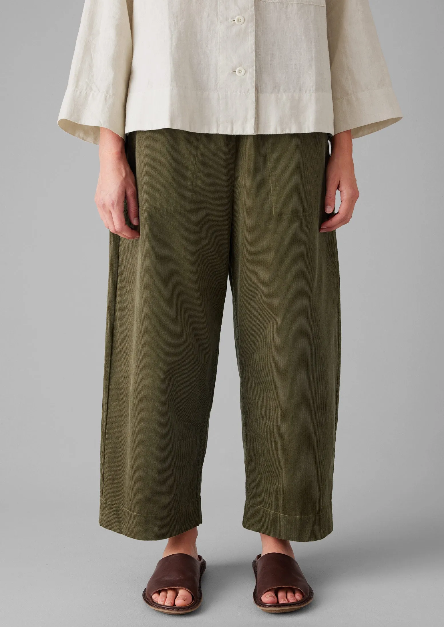 Organic Cord Barrel Leg Trousers | Pear sold by TOAST product image thumbnail 3