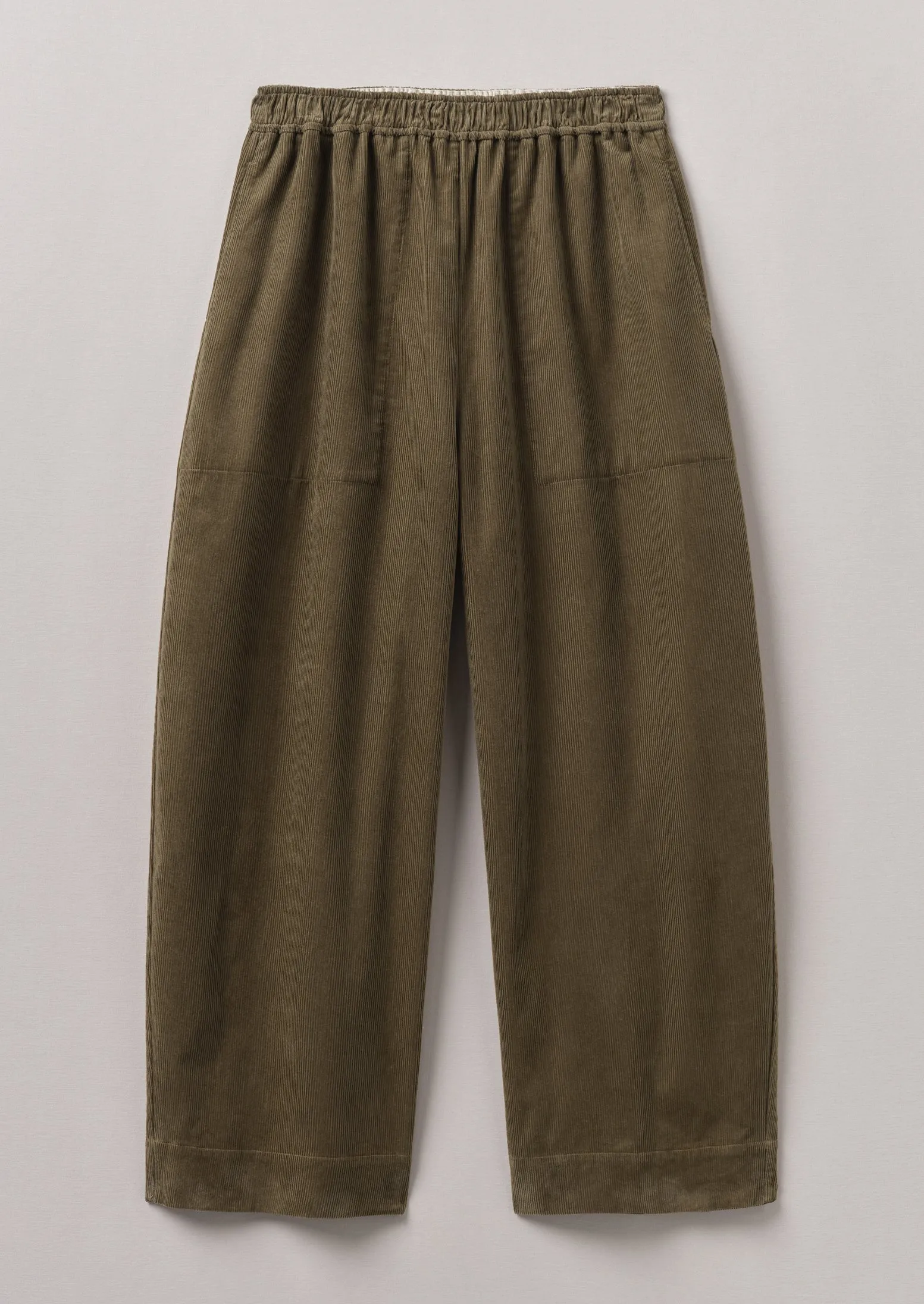 Organic Cord Barrel Leg Trousers | Pear sold by TOAST