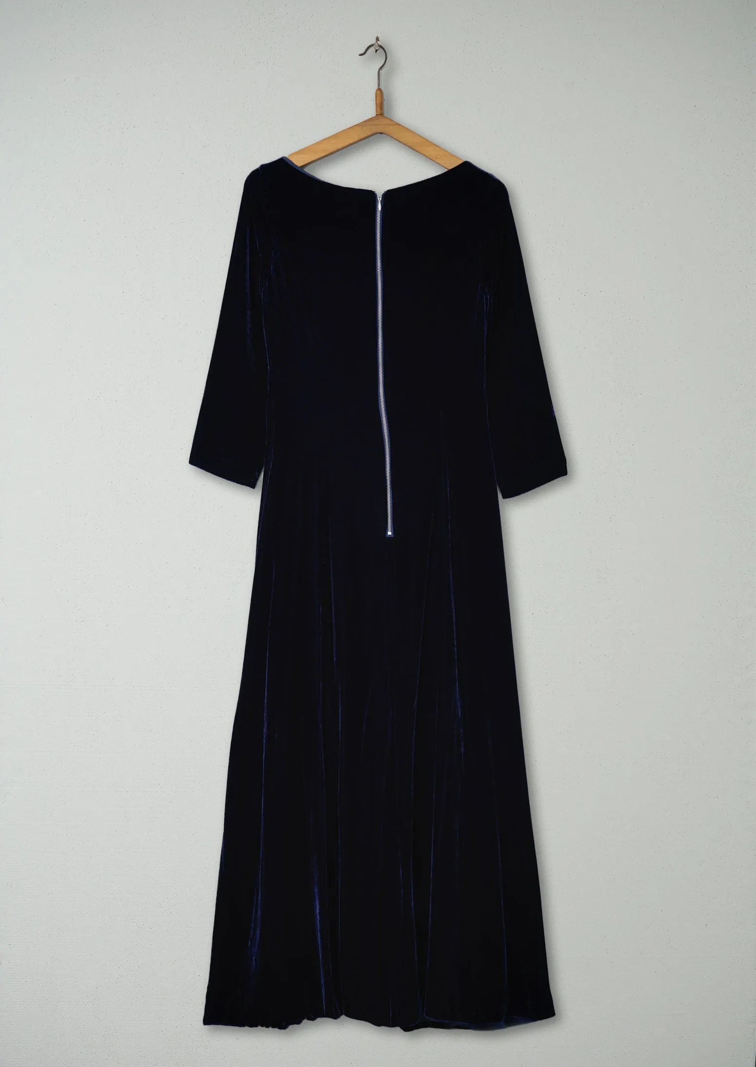 Reworn Silk Velvet Dress Size 8 (615) | Blue sold by TOAST product image thumbnail 2
