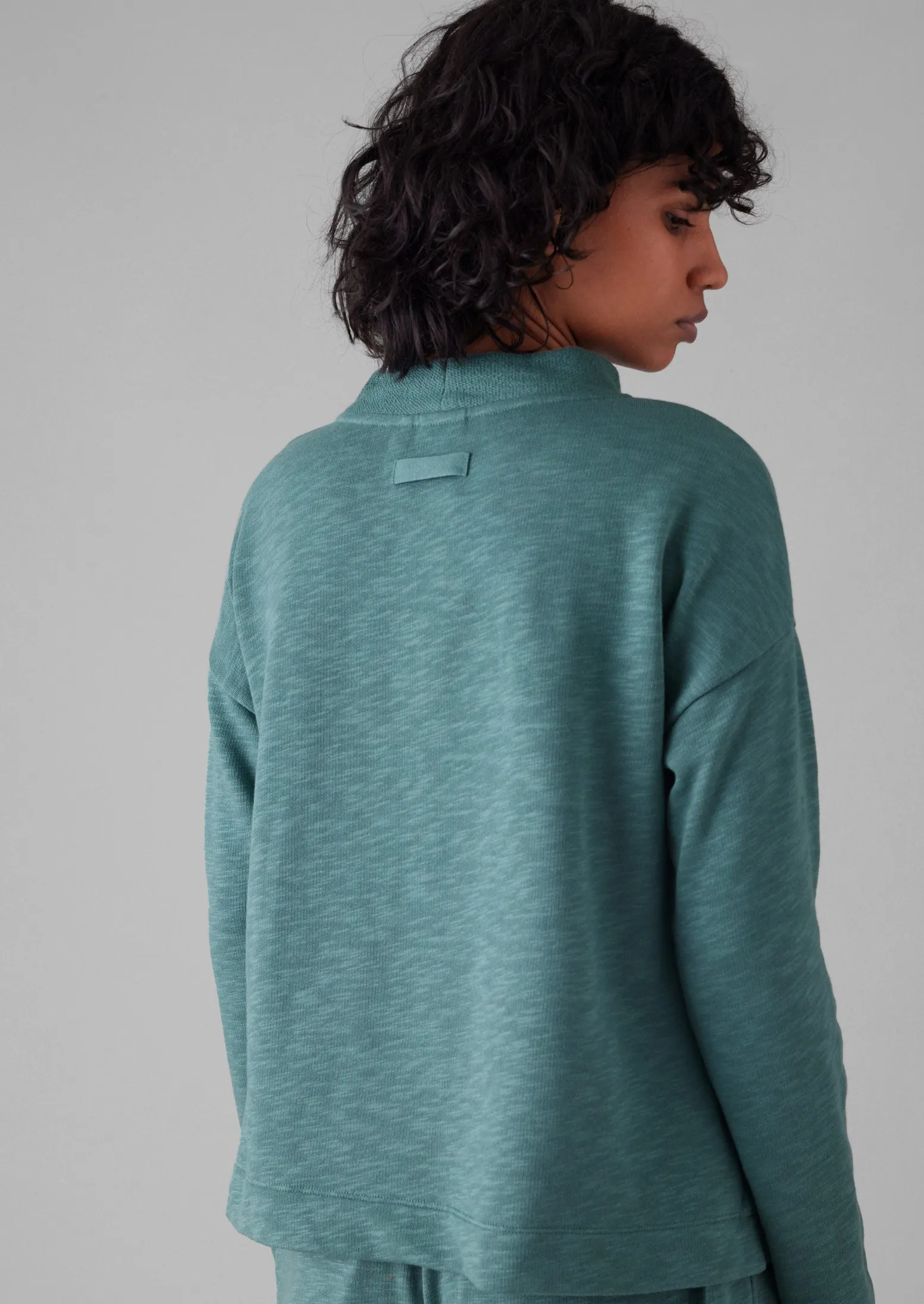 Loopback Jersey Easy Sweater | Dusty Jade sold by TOAST product image thumbnail 5