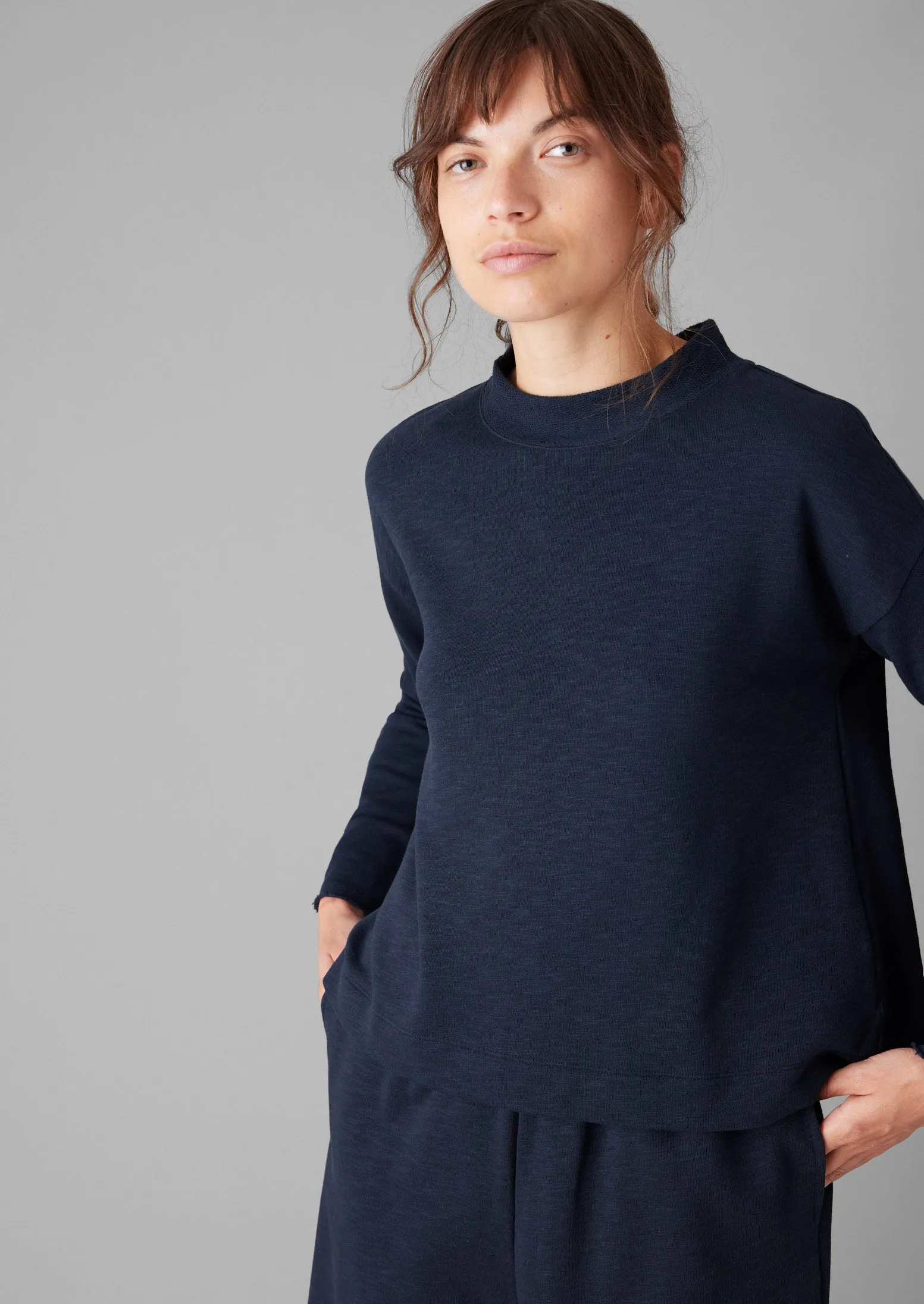 Loopback Jersey Easy Sweater | Midnight sold by TOAST product image thumbnail 2