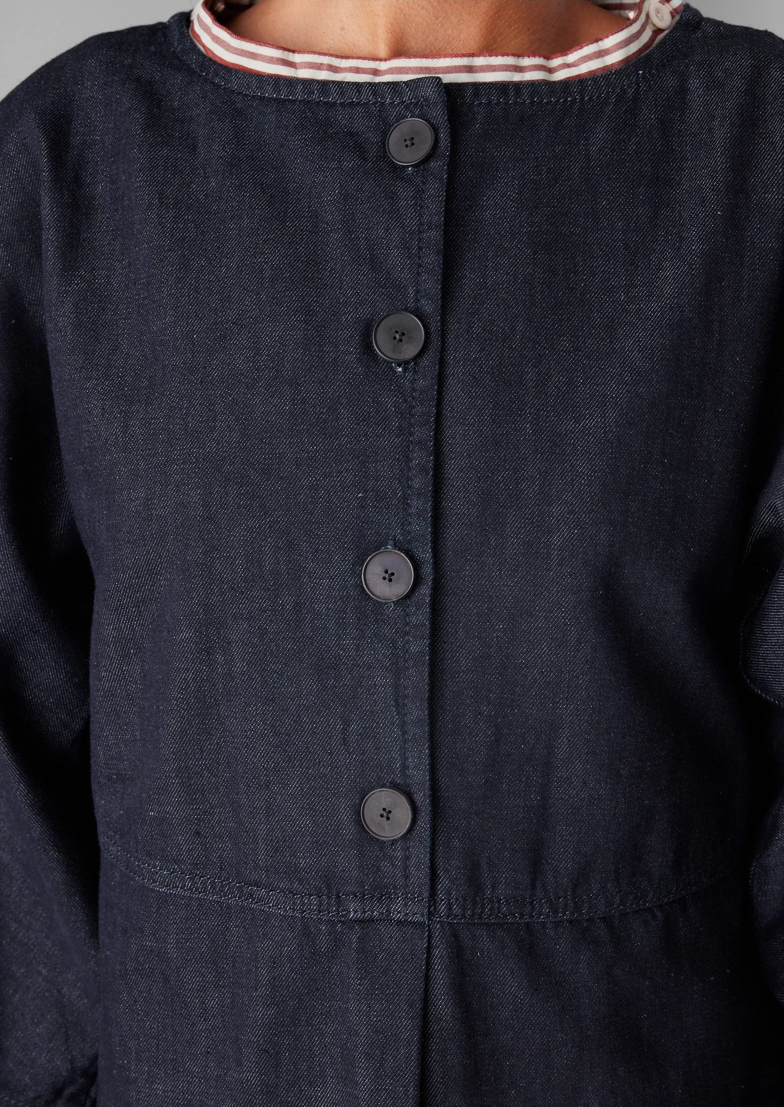 Half Placket Cotton Denim Smock | Indigo sold by TOAST product image thumbnail 5