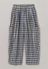 Gingham Linen Patch Pocket Trousers | Denim Blue sold by TOAST