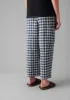 Gingham Linen Patch Pocket Trousers | Denim Blue sold by TOAST