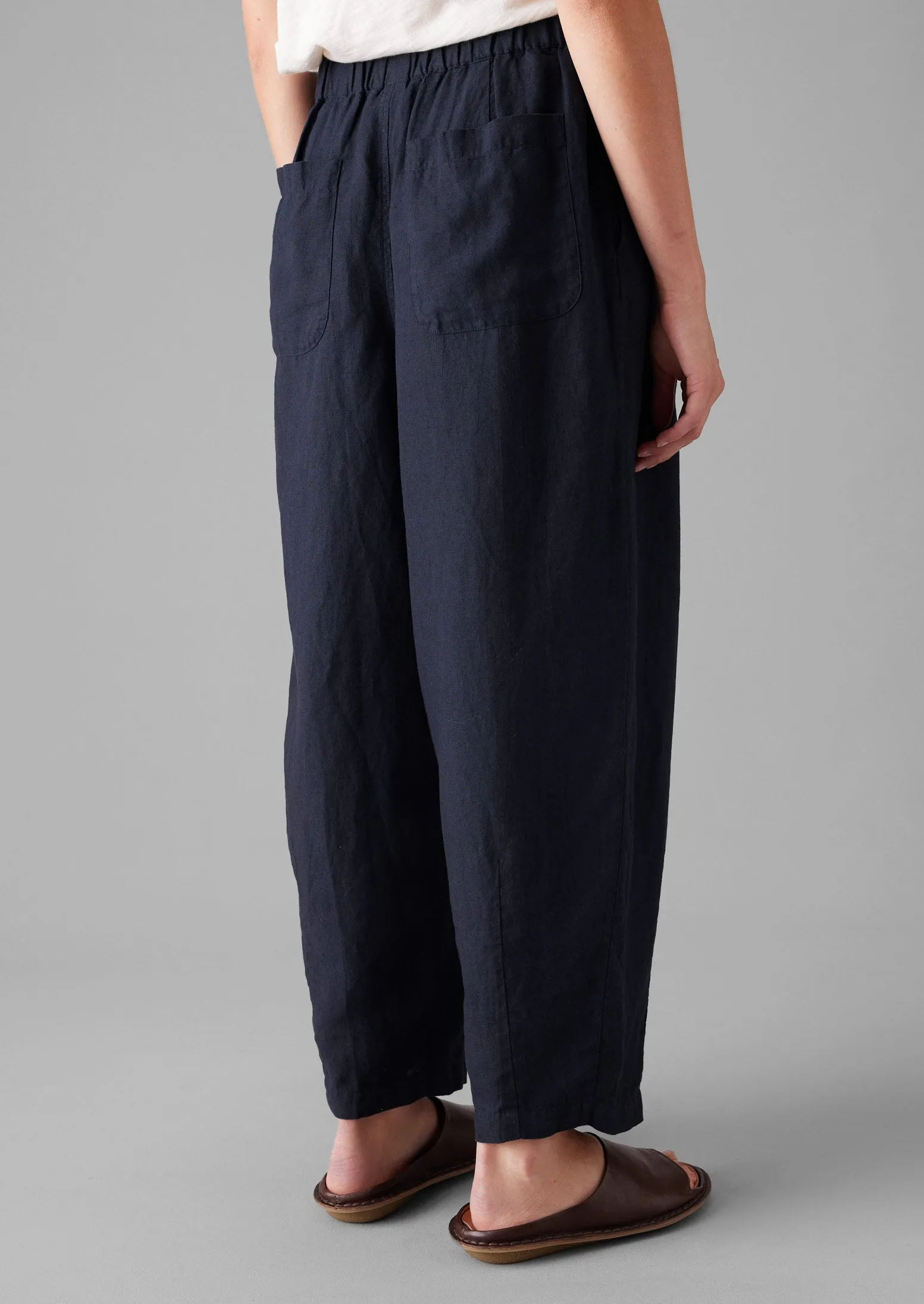Minako Garment Dyed Linen Trousers | Midnight sold by TOAST product image thumbnail 5