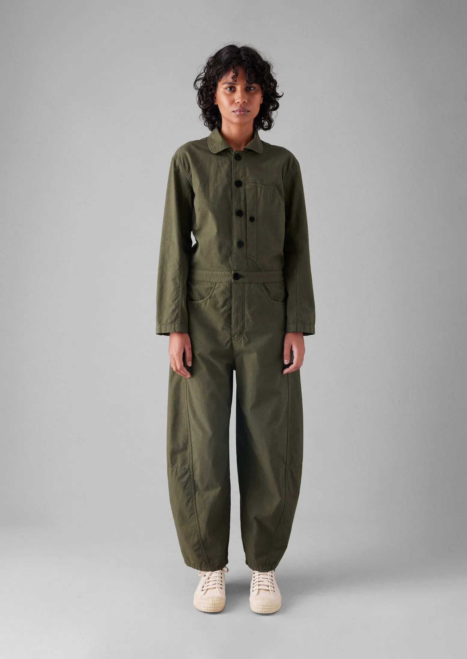 Half Placket Cotton Linen Jumpsuit | Oil Cloth sold by TOAST product image thumbnail 5