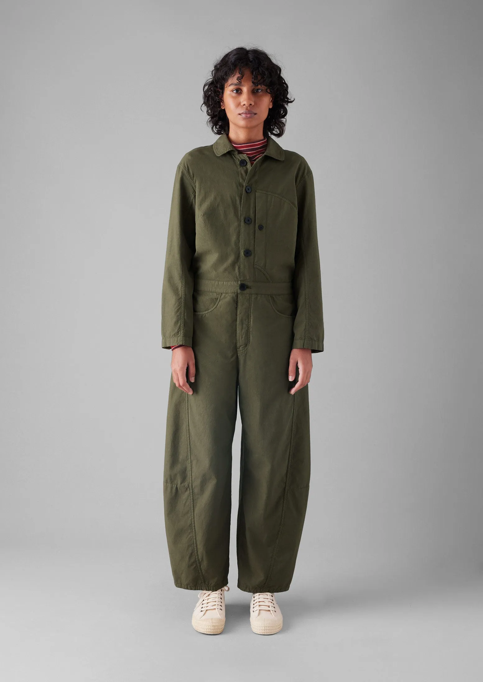Half Placket Cotton Linen Jumpsuit | Oil Cloth sold by TOAST product image thumbnail 2