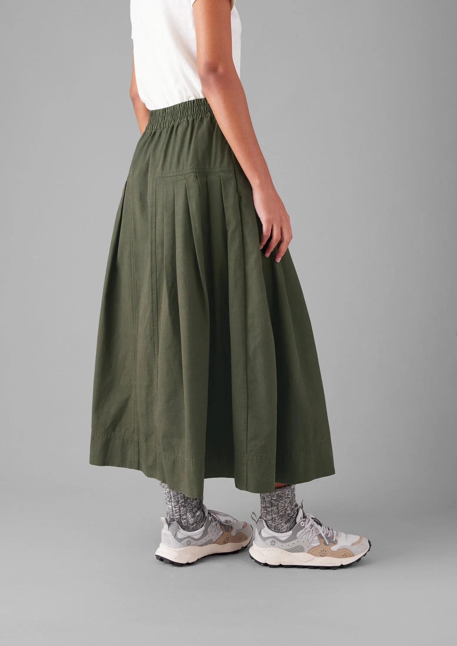 Pleated Organic Cotton Skirt | Duffle Green sold by TOAST product image thumbnail 5