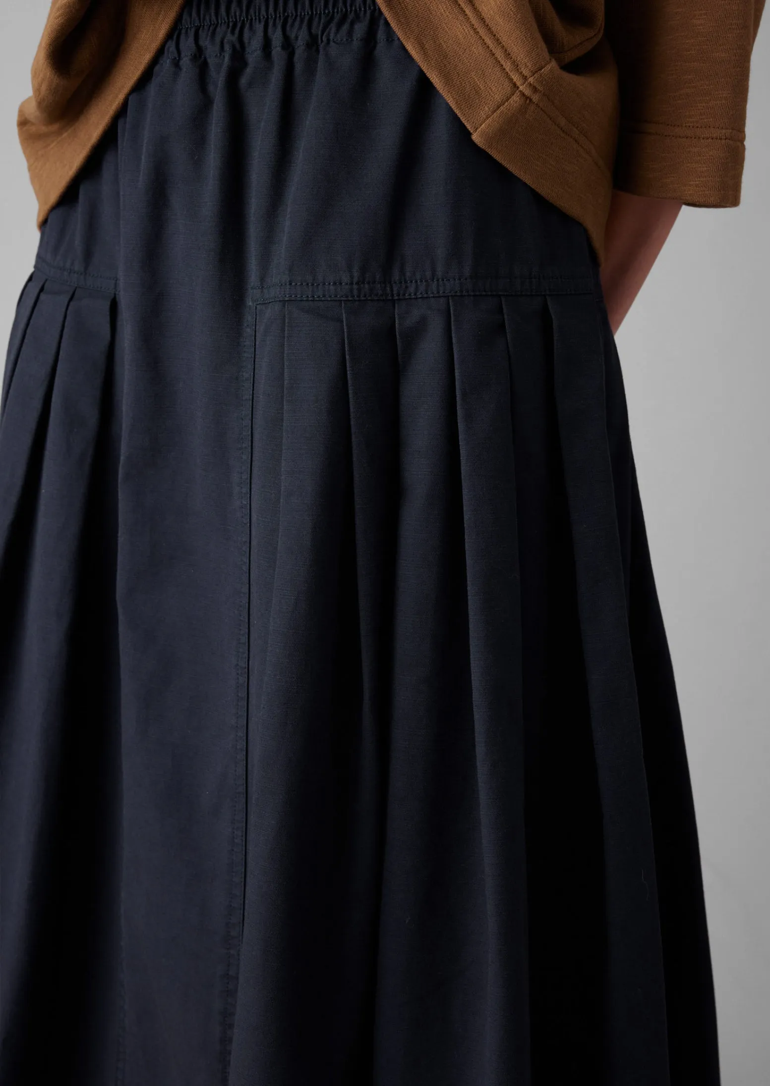 Pleated Organic Cotton Skirt | Navy sold by TOAST product image thumbnail 4