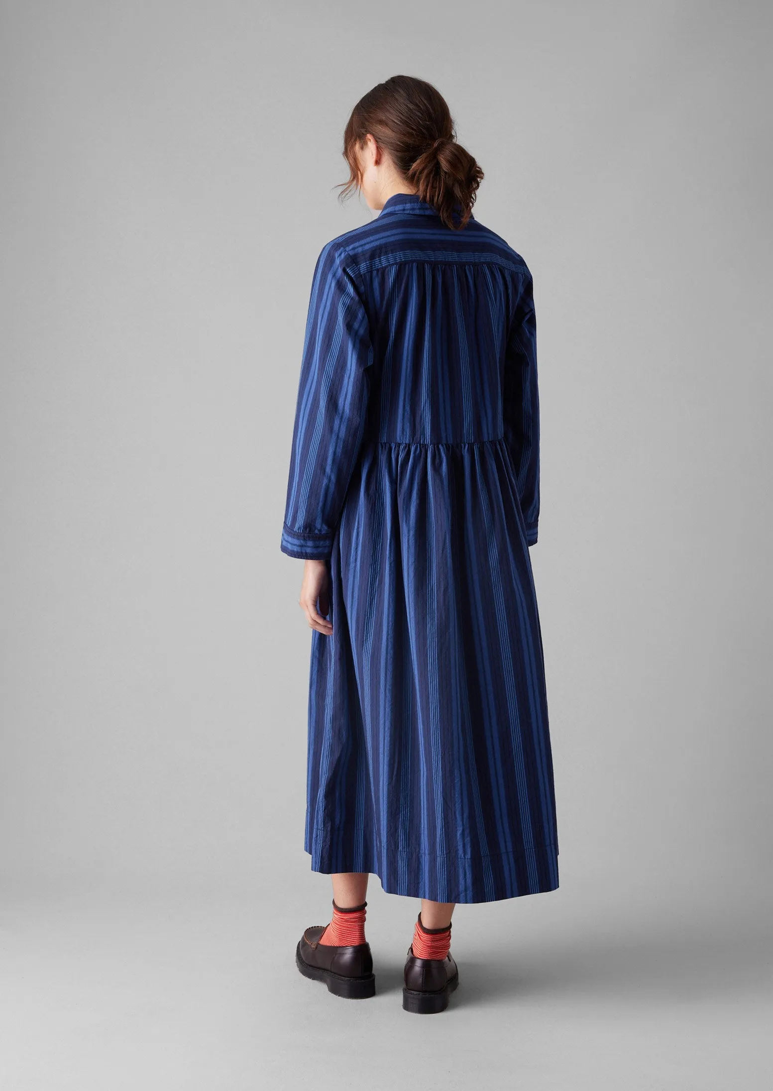 Stripe Poplin Shirt Dress | Royal Blue sold by TOAST product image thumbnail 5