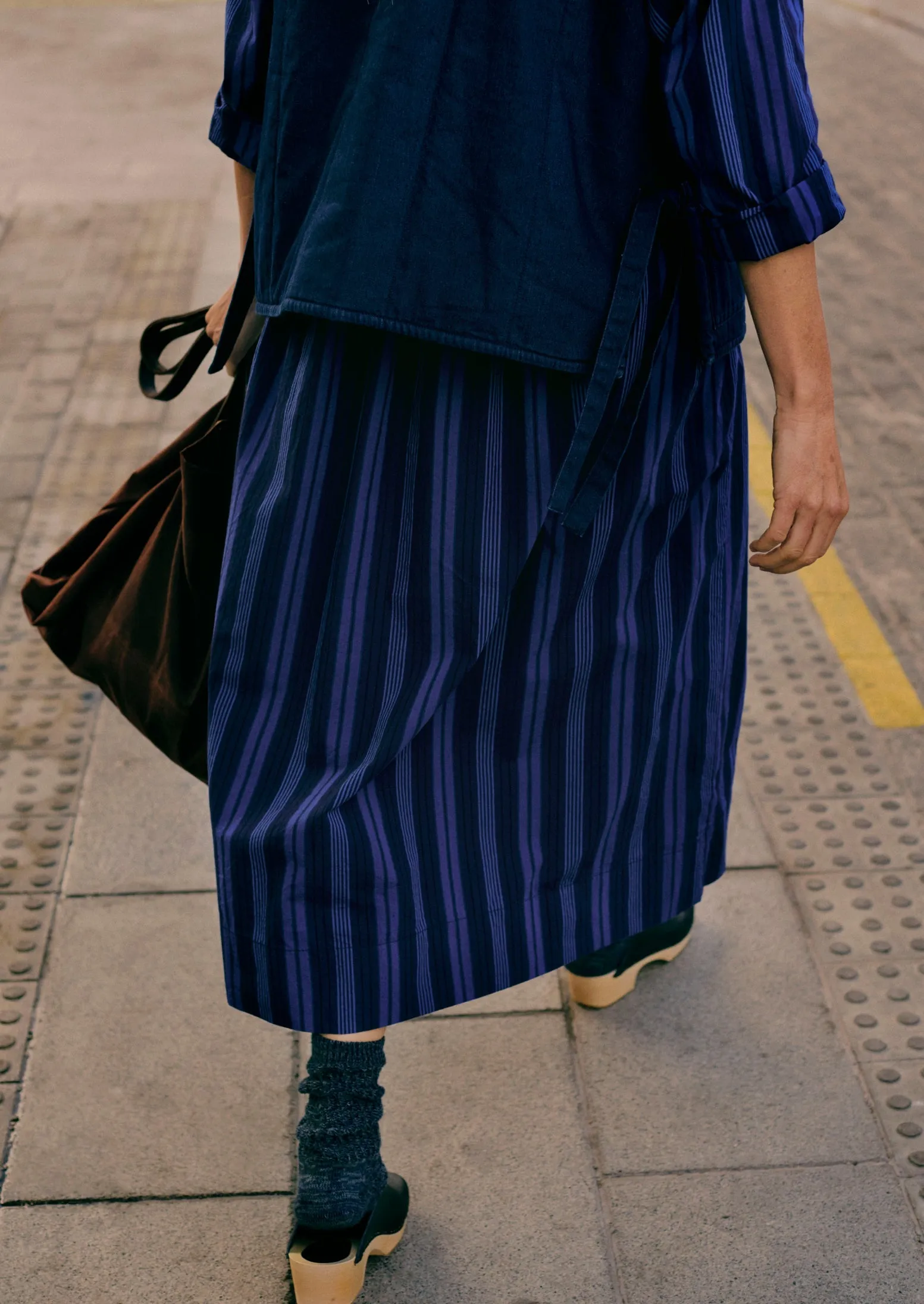 Stripe Poplin Shirt Dress | Royal Blue sold by TOAST product image thumbnail 2