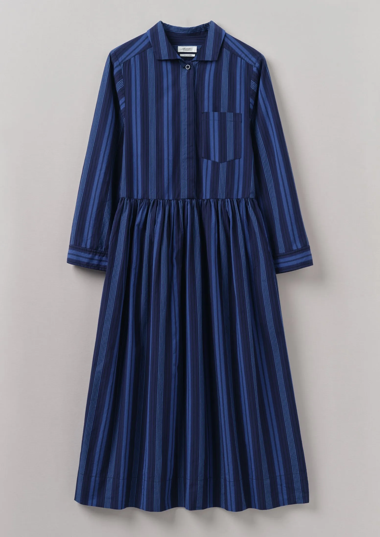 Stripe Poplin Shirt Dress | Royal Blue sold by TOAST