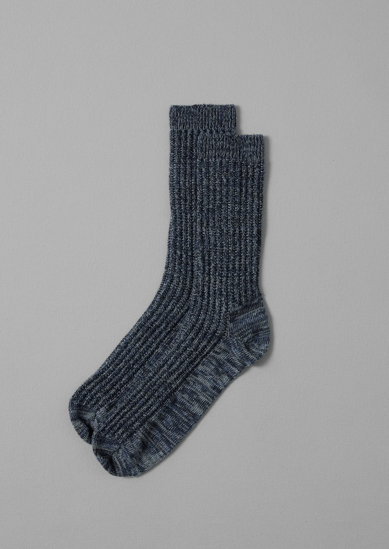 Textured Cotton Socks | Denim Marl sold by TOAST
